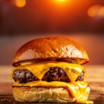 A juicy loaded burger from one of the best local burger places in St. Pete Florida