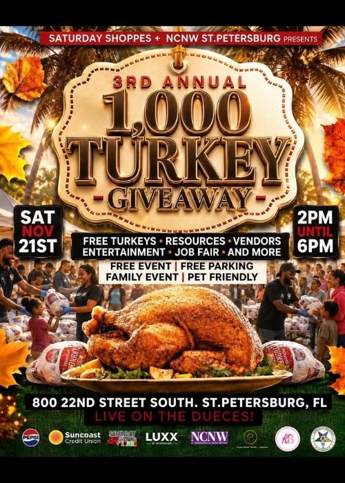 3rd Annual 1000 Turkey Giveaway event in St. Petersburg Florida