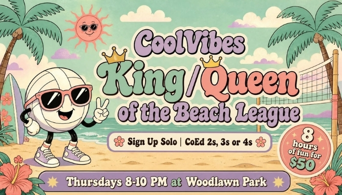 King and Queen League coed sand volleyball event at Woodlawn Park in St. Petersburg Florida